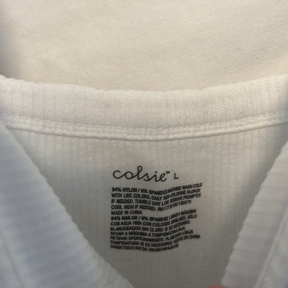 Basic white, ribbed tank- size large - Picture 4 of 4